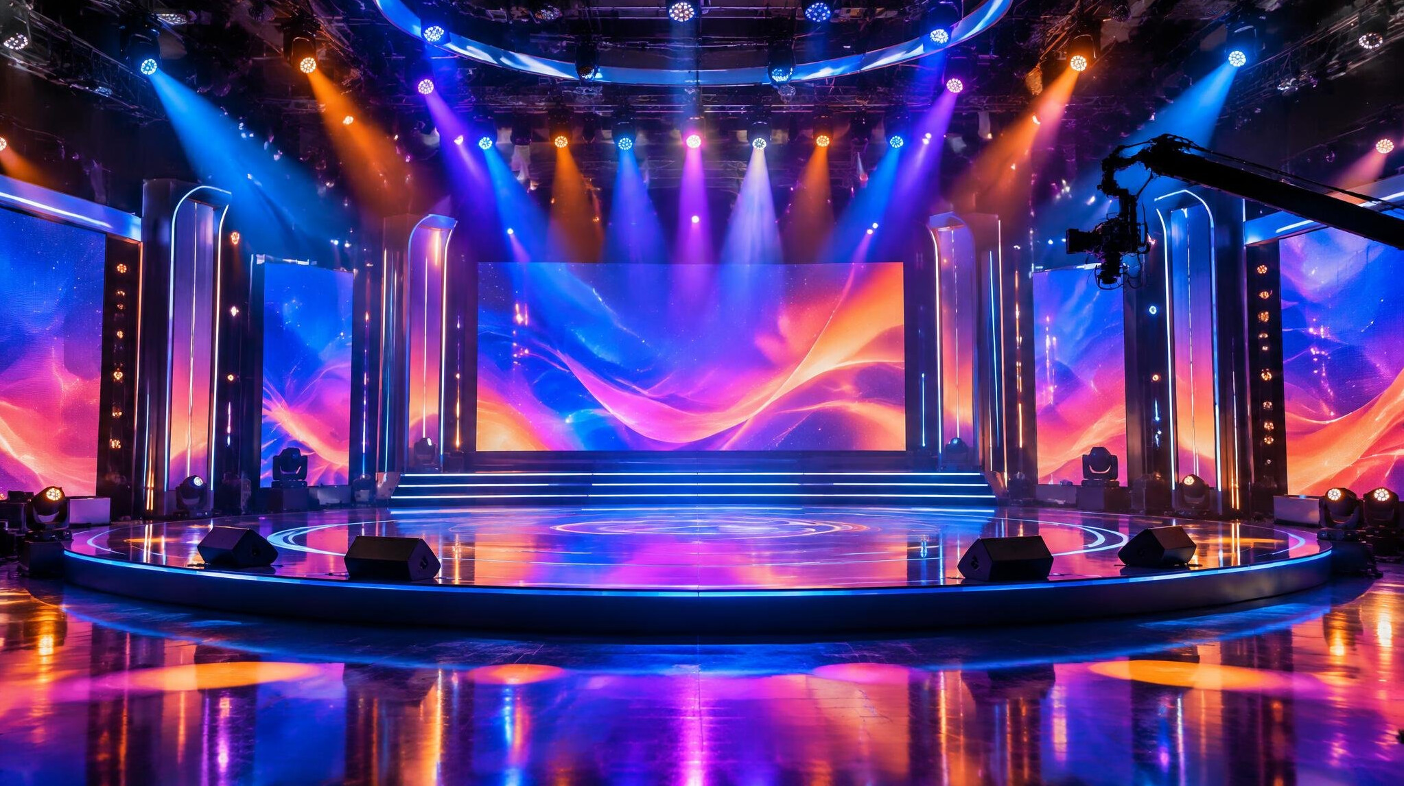 Live entertainment stage with colorful lights